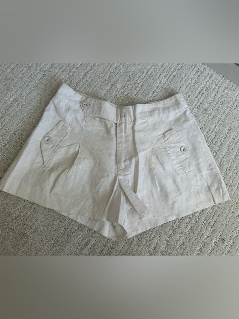 Women's Cream Linen Blend Mini Shorts size small
